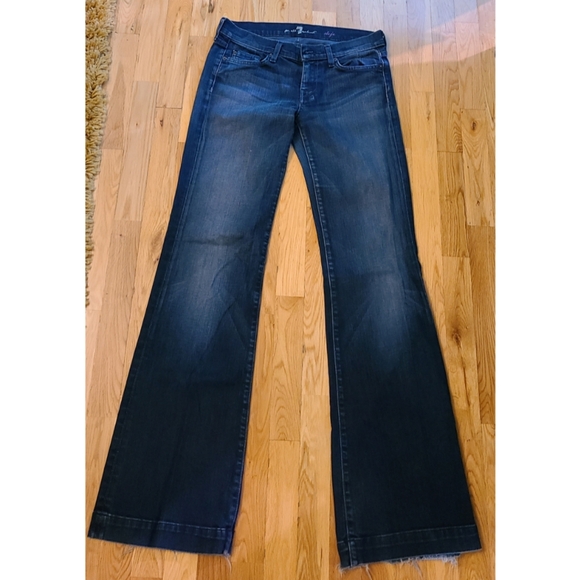 🆕️ 7 For All Mankind Dojo Flare Leg Jean Sz 28 70s Bohemian Streetwear Stretch - Picture 2 of 16